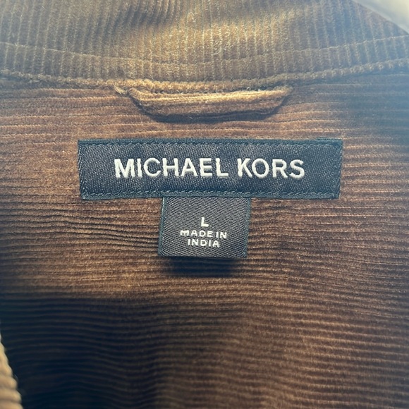 Michael Kors Long Sleeve Button Down Up Shirt Jacket Brown Corduroy Mens Size L - Picture 5 of 8